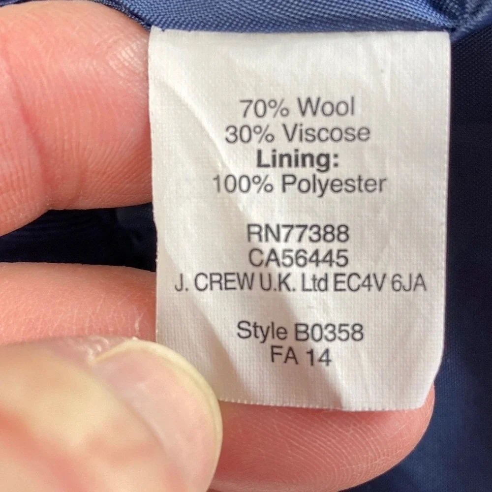 J. Crew Shirttail Mini Skirt B0358 Navy Blue Wool Blend Size‎ 4